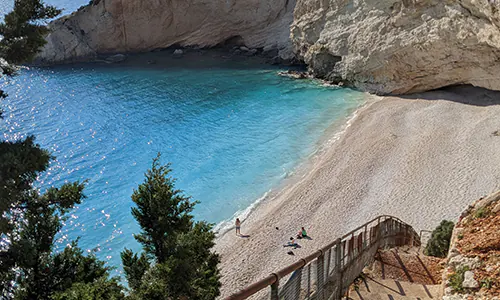 Descending the steps to the Beach