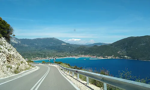 The new road that directly connects Porto Katsiki with Vasiliki village